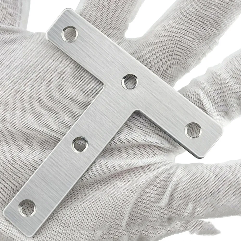 

20 шт. Т-образных плоских кронштейнов из нержавеющей стали, ремонтные пластины для усиления мебели, угловых соединений, полок и столов