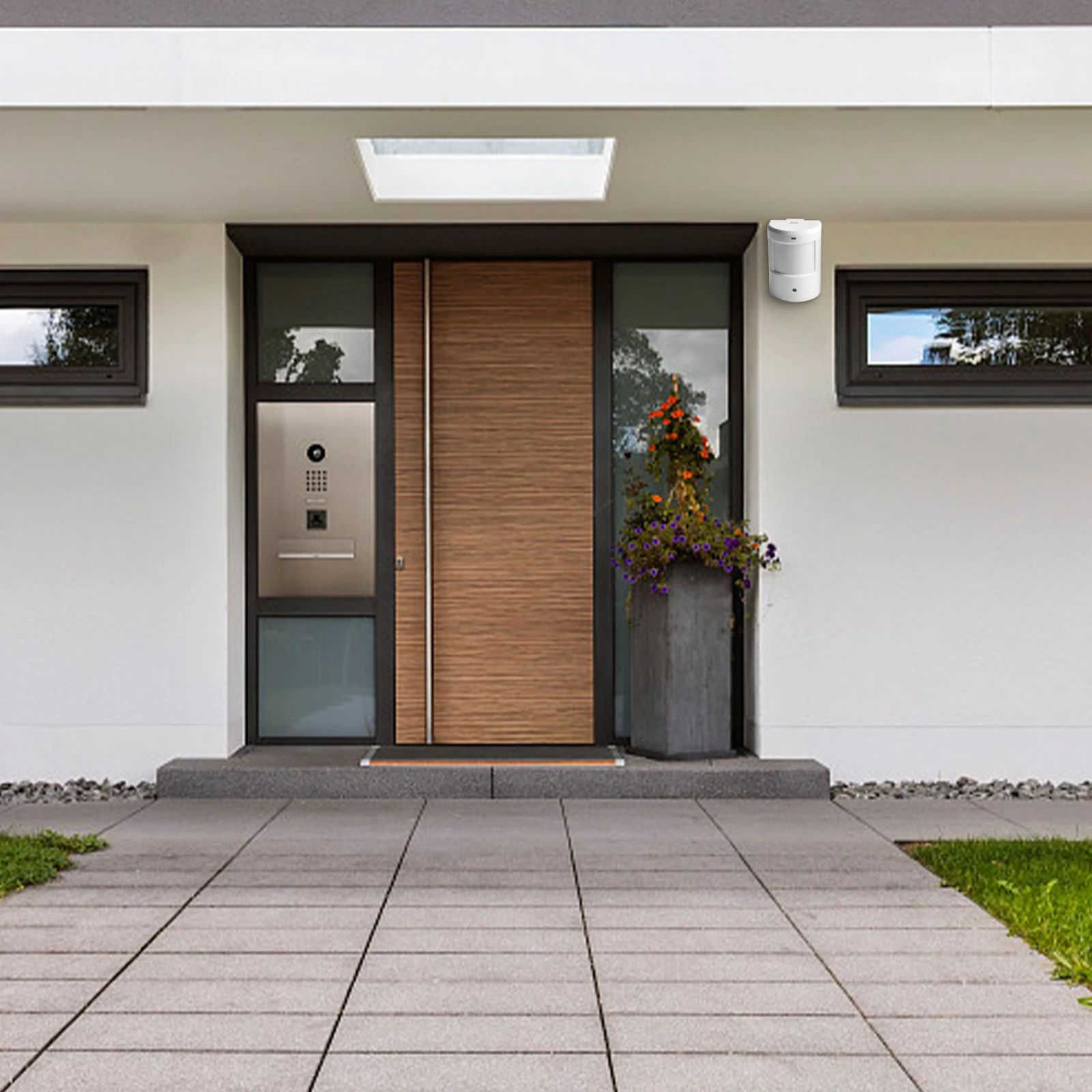 

As Shown In The Picture Split Wireless Doorbell Plastic Material Wide Sensing Angle Battery Operated Easy Installation