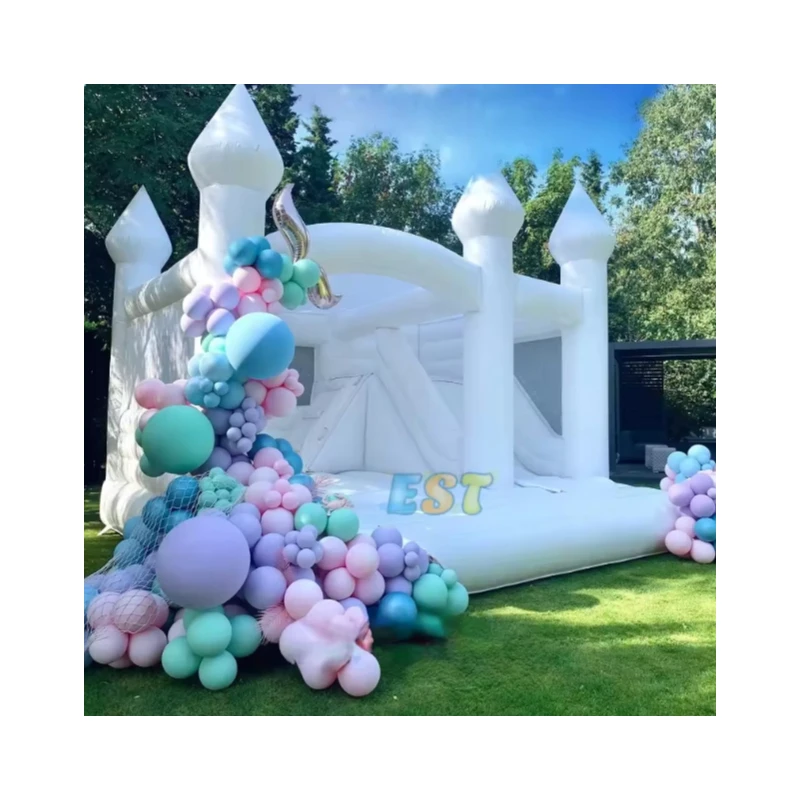 

Самый продаваемый коммерческий надувной белый прыгающий замок, комбинированный надувной шезлонг, прыгающий дом, белый надувной замок с ямой для мячей