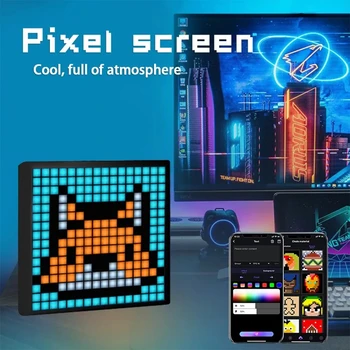 LED Pixel Display APP Control Programmable Night Light DIY Text Pattern Animation for Home Decoration, Bedroom, Game Room, Bar