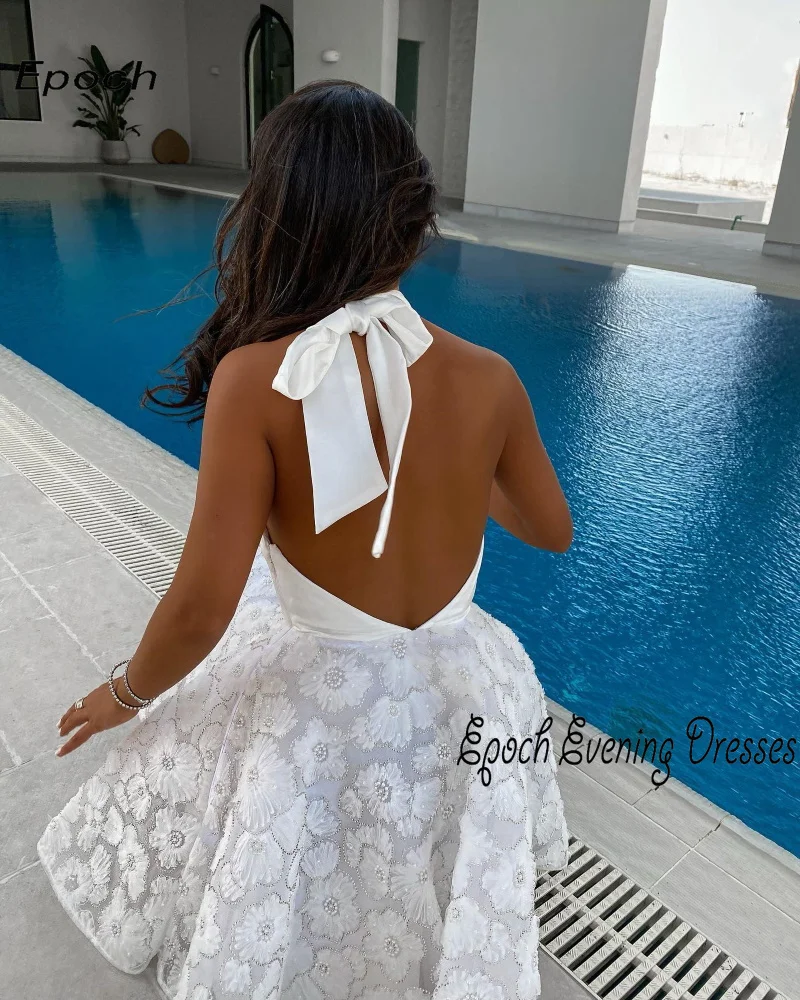 Epoch Short Evening Dress فساتين السهرة Elegant Appliques Halter A-Line Mini Beach Cocktail Prom Gown For Lovely Women 2024