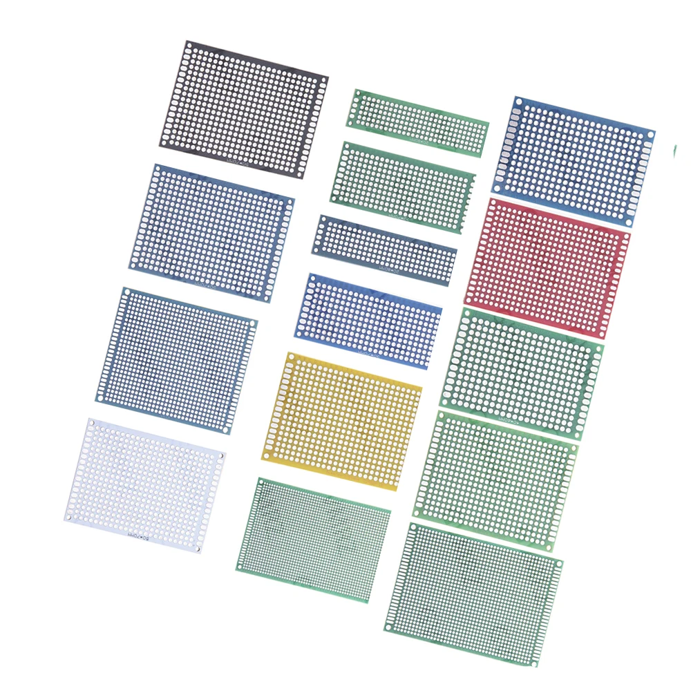 5PCS 3x7cm Double Sided PCB Prototype Board Universal Through Hole Perfboard Assorted Sizes and Colors for DIY Electronics 4x6cm