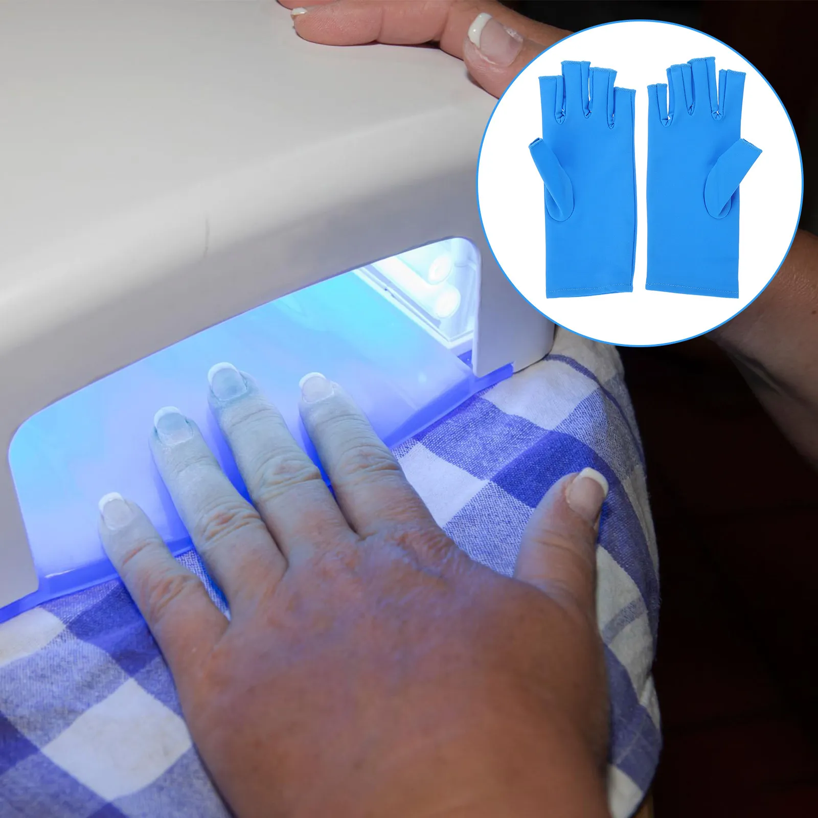 UV Protection Fingerless Gloves for Manicure Gel Nail Lamp Phototherapy Hand Shield Beauty Tool