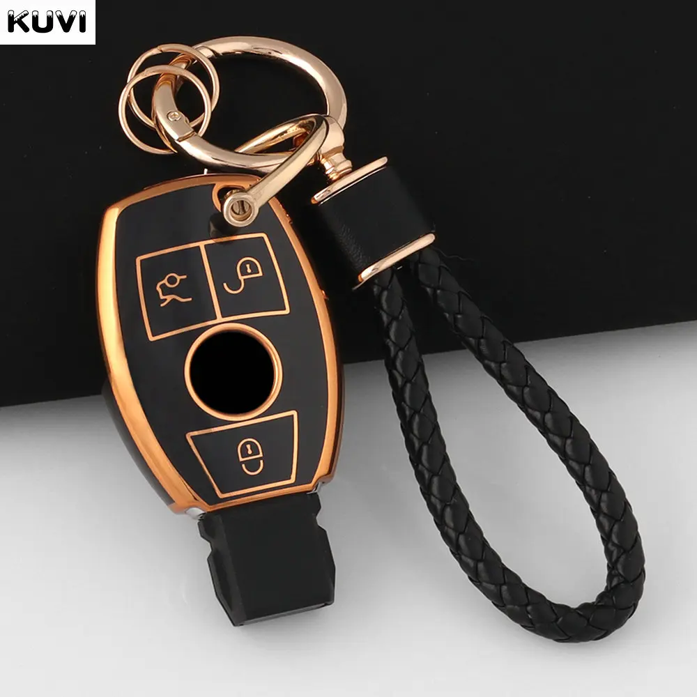 

Чехол для автомобильного ключа из ТПУ, брелок для Mercedes Benz A B C E Class GLS GLA GLK GLC CLS CLA AMG W204 W205 W212 W463 W176, брелок