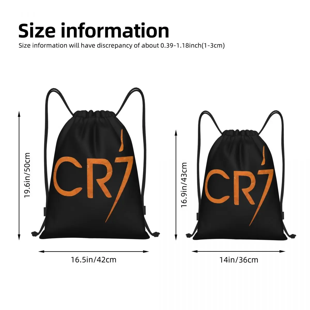 CR7 Football Backpack Drawstring Ronaldos Soccer String Sackpack Gym Bag Sports Bags Water Resistant