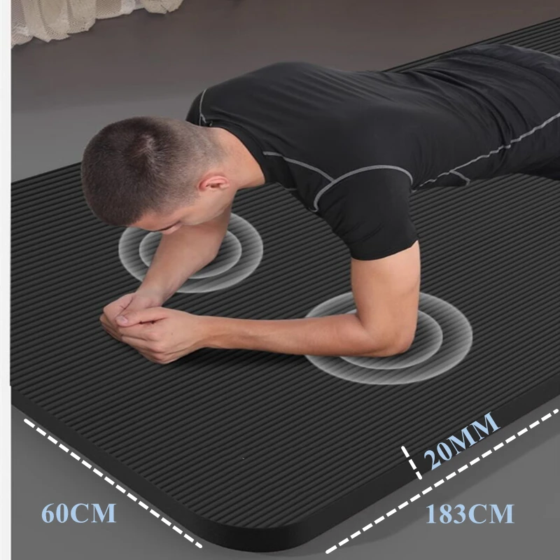

183x60cm Yoga Mat Anti Slip Thickened Style 20mm NBR for Beginners, Home Yoga Mat for Sports, Dance, Fitness Floor Mat Equipment