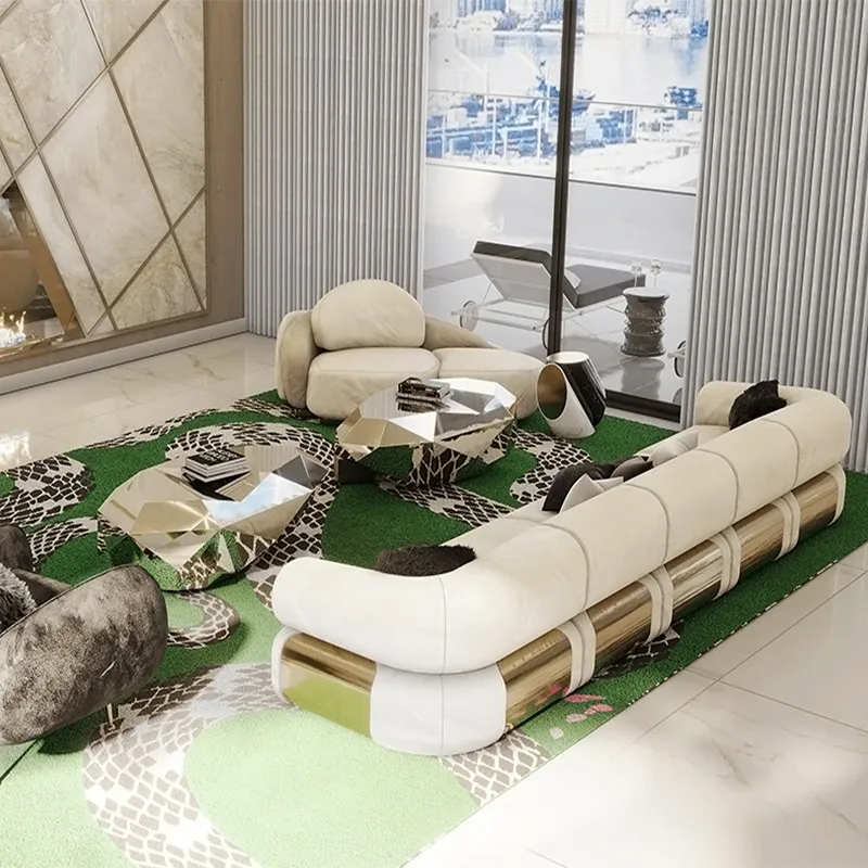 *Italian New Design Luxury Living Room Sofa Custom Modular Couches Sectional Furniture with Sponge Filling Material Fabric