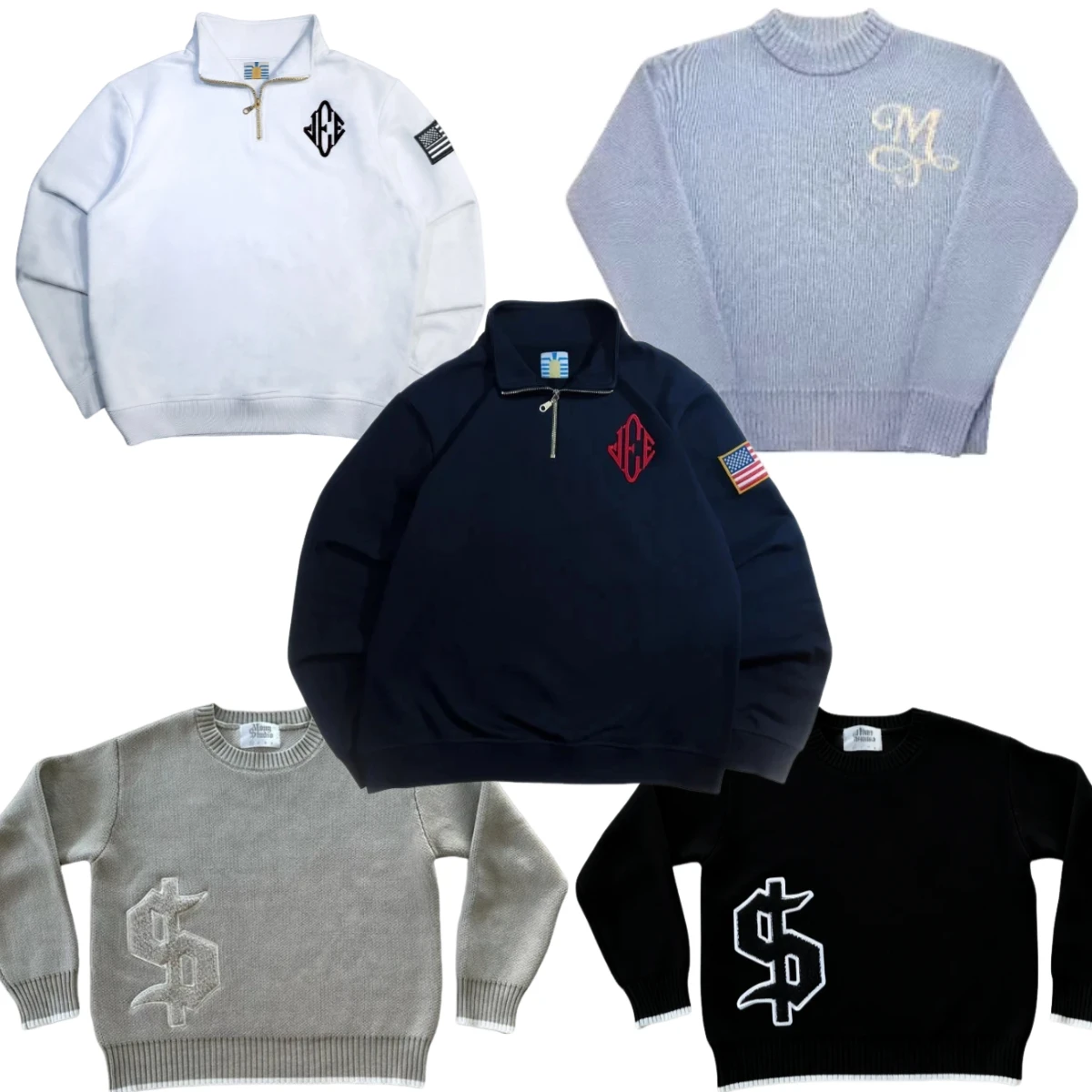 

Y2k Round Neck Knitted Loose Pullover Oversized Hot Sell Men Full Sleeve Sweater Gothic Embroidery Daily Street Commute Outfits