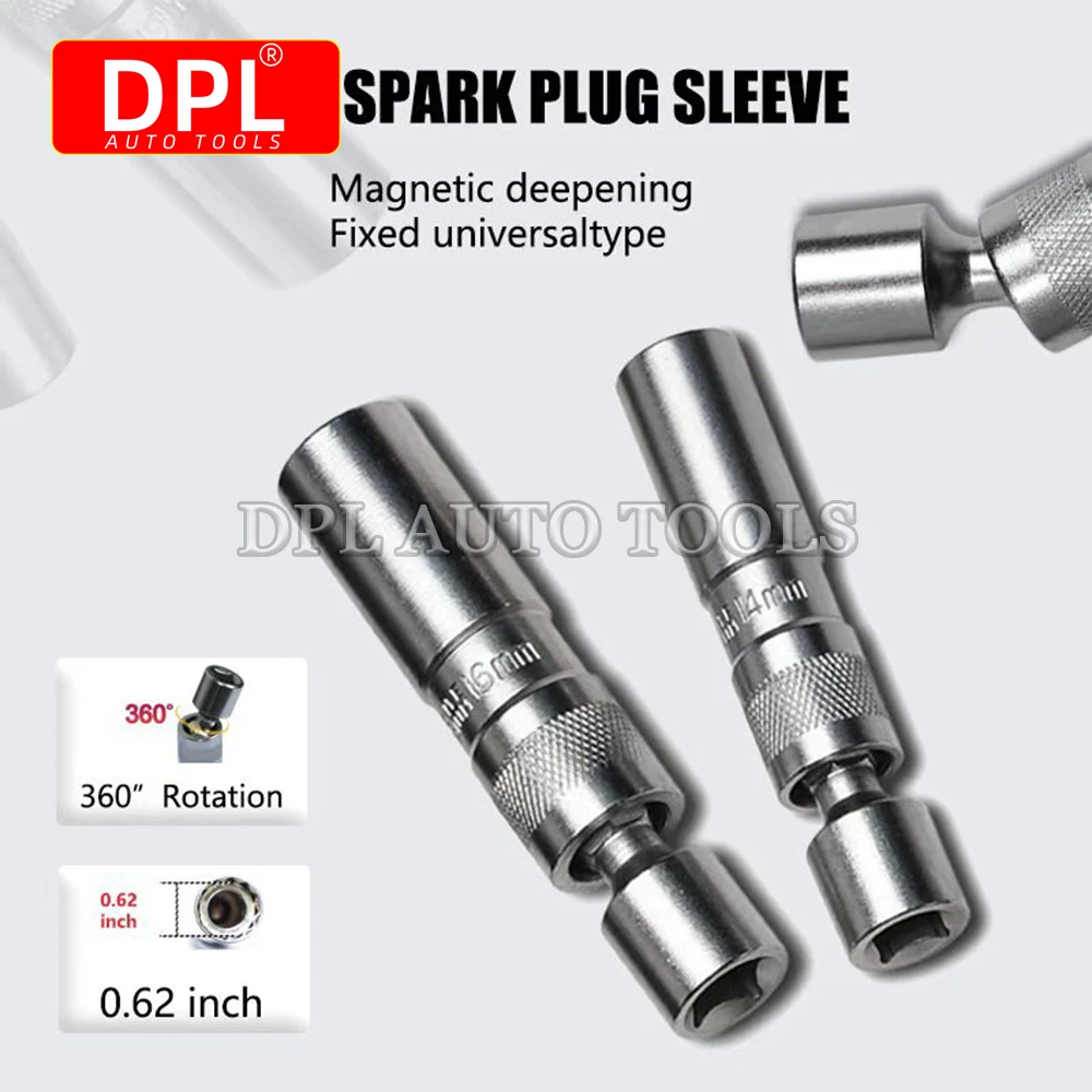 14mm/16mm Magnetic Spark Plug Socket Wrench 12 Angle Repair and Removal Tool Thin Wall 3/8 Inch Auto Repair Tool