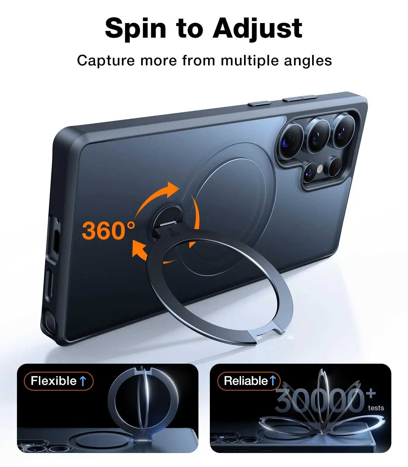 TORRAS 360° Rotating Magnetic Holder Case for Samsung Galaxy S25 Ultra Phone Case S25 Plus Ultra Slim S25 Phone Case For Magsafe