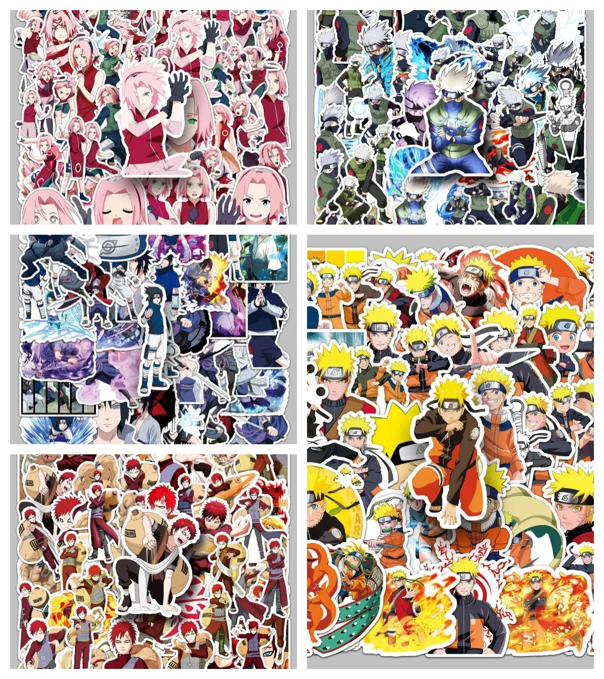 50 szt. Naklejek wodoodpornych z postaciami z anime Naruto, Gaara, dekoracyjne naklejki na etui na telefon komórkowy.