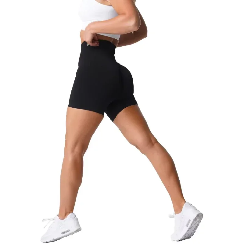 Spandex Solid Seamless Shorts Women Soft Workout Tights Fitness Outfits Yoga Pants Gym Wear image 3