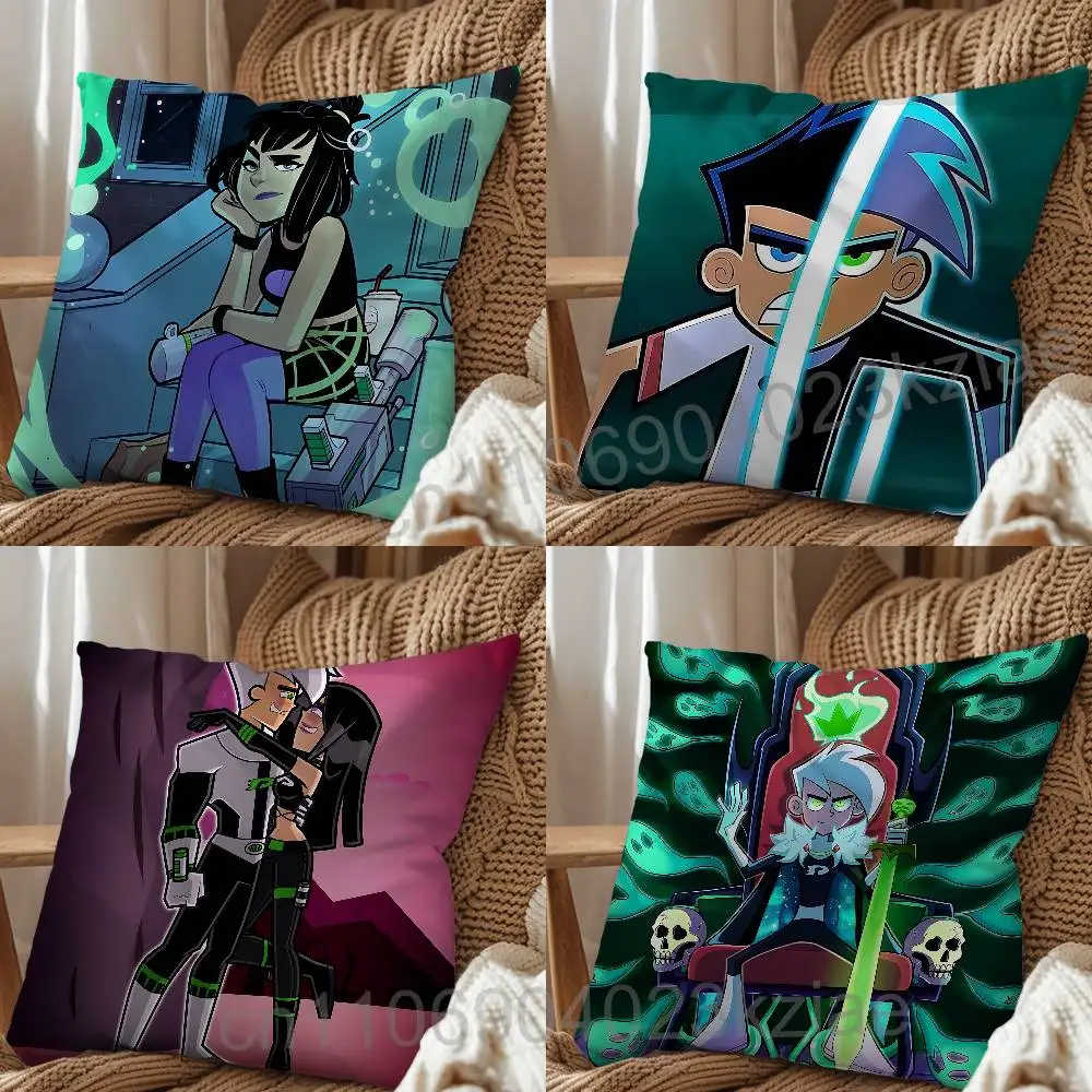 Invincible Danny Dani Phantom Pillow Case Square Double-Sided Printing Short Plush Sofa Cushion Cover Bedroom Bedside Pillow