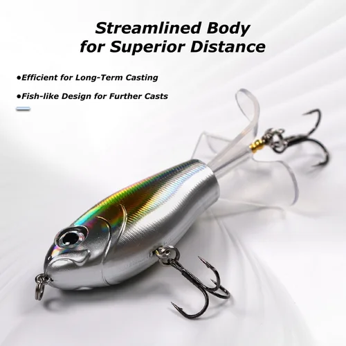 Imagen 2 del producto Juego de 5 uds. De corvinas, señuelo de pesca de agua superior, Whopper, señuelo flotante de agua dulce y salada para lubina, bagre, Lucio, superficie oscilante