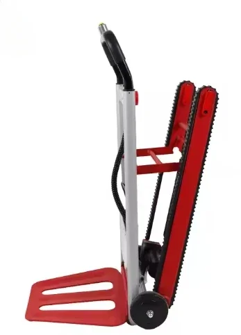 Red Motorized Foldable Crawler Electric Staircase Climbing Battery Trolleyk,Labor-saving Transportation Tool