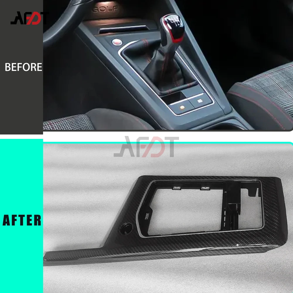 LHD&RHD For Golf R GTI GTD GTE Golf 8 MK8 Golf 8.5 MK8.5 2020-2026 Carbon Fiber Center Console Panel Interior Cover Accessories