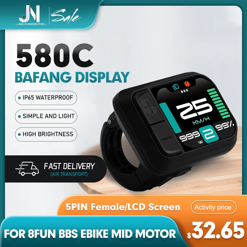 

Electric Bicycle Bafang 580C Color display 5-core waterproof female plug for BAFANG Mid Motor Hub Motor kit with UART Protocol