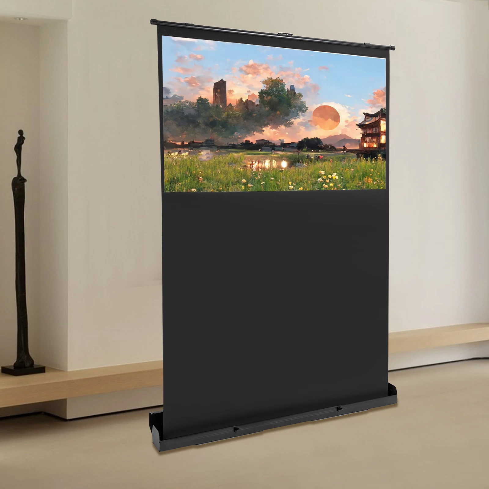 Pull-Screen-Projektion auf dem Boden um 60" 16:9 Pull-up-Projektionsleinwand Tragbare Projektionsleinwand zum Teilen von HD-Aufnahmen – Detail 22
