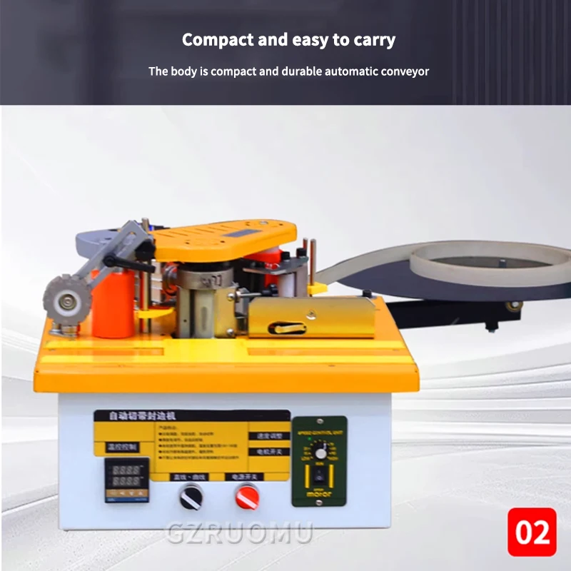 Portable 220V Double Side Gluing Woodworking Banding Machine Edge Bander for Wood Based Panels Machinery