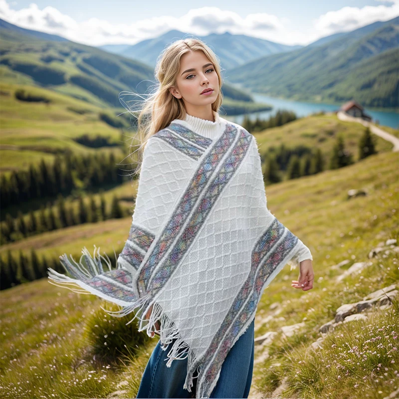 شال كيب وطني برأس متماسك بلون سادة. #1