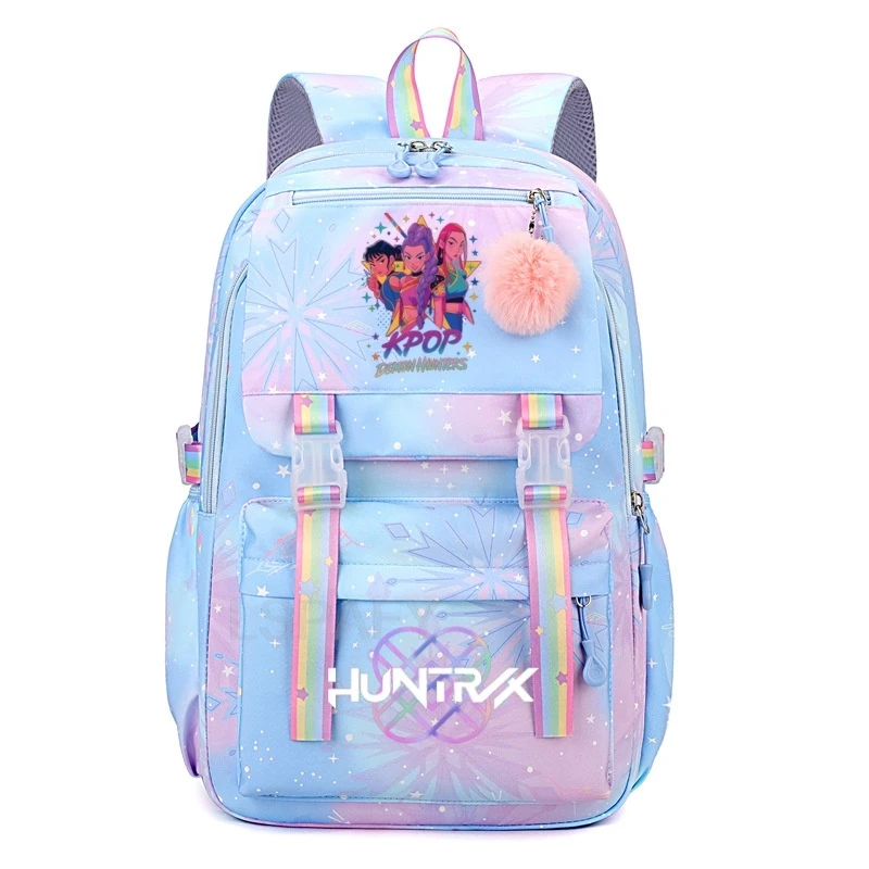 Hasbro KPop Demon Hunters Rucksäcke Gradient Ramp Rumi Mira Zoey HUNTR/X Saja Boys Leichte Schultaschen für Teenager mit Ball-Top YK2 10