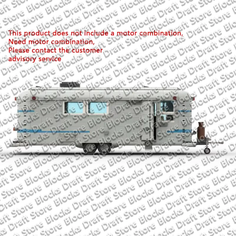 City Car Model MOC Building Bricks Classic Camping Trailer Modular Technology Assemble  Toys Suit Gifts Holiday Display QWERT