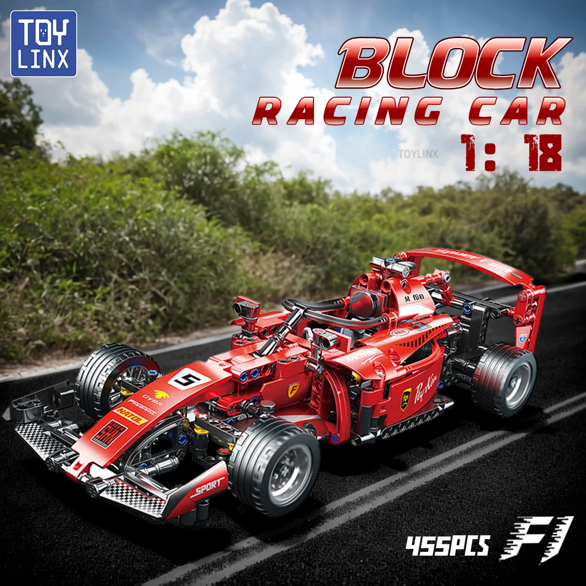 

Toylinx DIY 455 PCS F1 RC Гоночные машинки Блоки Детские строительные автомобильные игрушки Подарки Крутая Коллекционная модель автомобиля Наборы Креативное здание без коробки