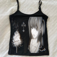 Y2K Style 90s Aesthetic Punk Grunge Camisole Top Sleeveless Women Print  Crop Top Emo Girl Clothes Streetwear Emo Girls Tank Top