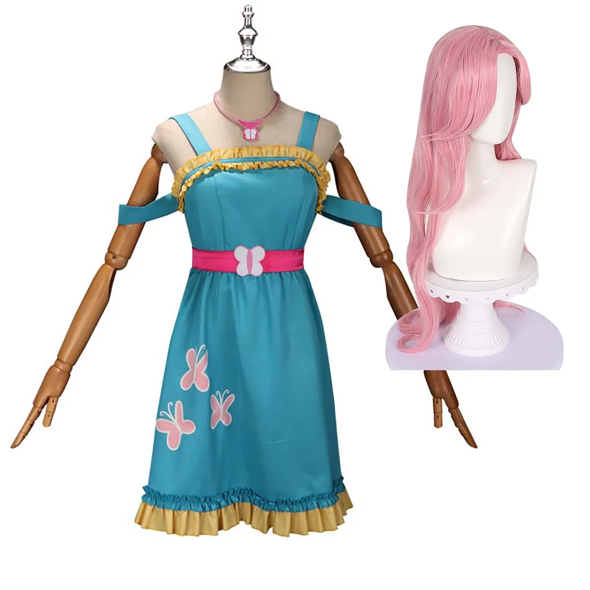 

Cartoon Anime My Little Pony Fluttershy Dress Cosplay Costume