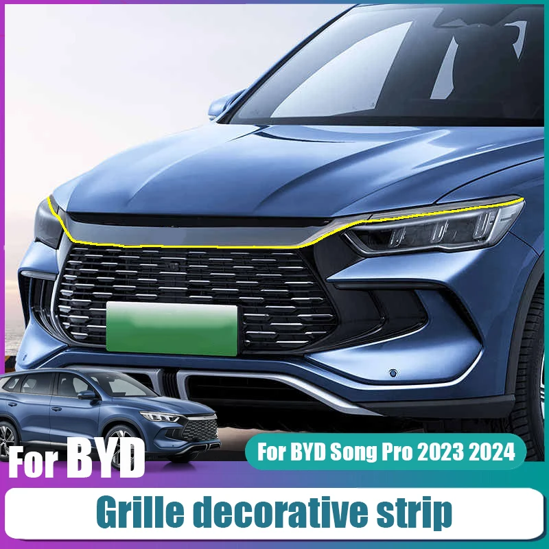 For BYD Song Pro 2023 2024 Decorative strip above the grille Automotive exterior modification