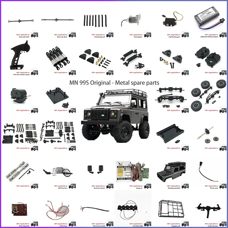 MN99s D90 Mn98 Metallmodifizierte Teile, Modifizierte Teile, Rahmenwellbox, Stoßdämpfer, Spurstange