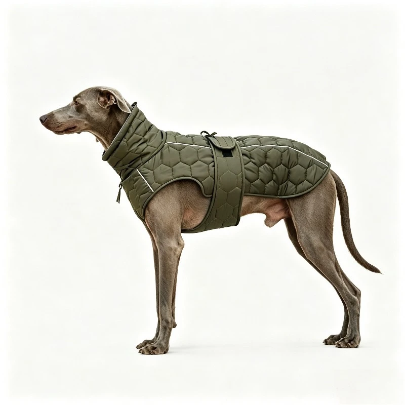 Reflective Strip Dog Winter Coat, High Collar Turtleneck Jacket Thick Fleece Lining Warm Pet Clothes