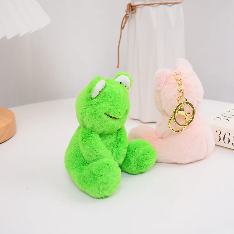 11cm Kawaii Cute Frog Plush Keychain Pendant Children Cartoon Animals Soft Stuffed Plush Toys Kids Girls Bag Charm Birthday Gift