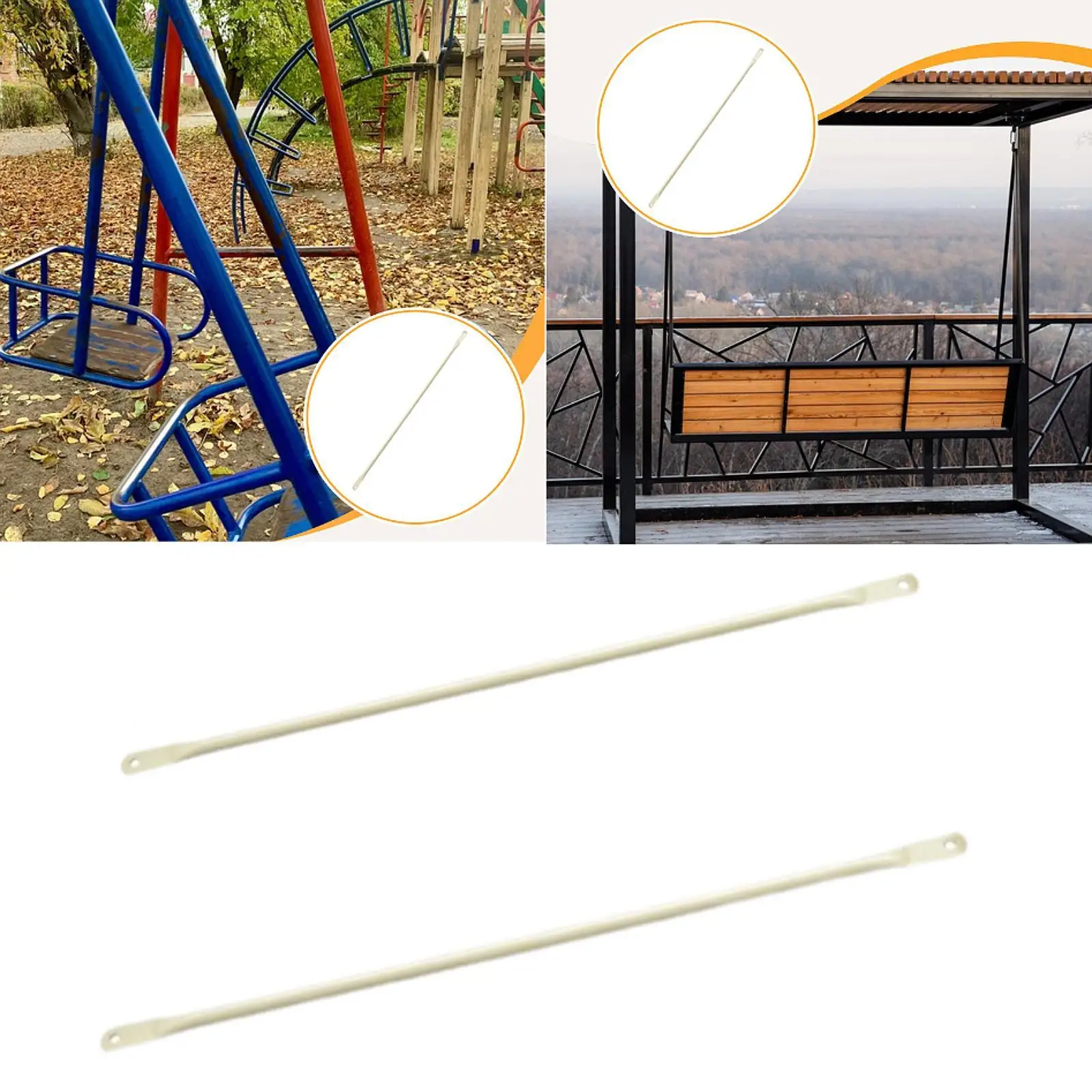 Reinforced Metal Swing Rod for Outdoor Swing Seat and Garden Bench Hanging Support for Swingset Playground