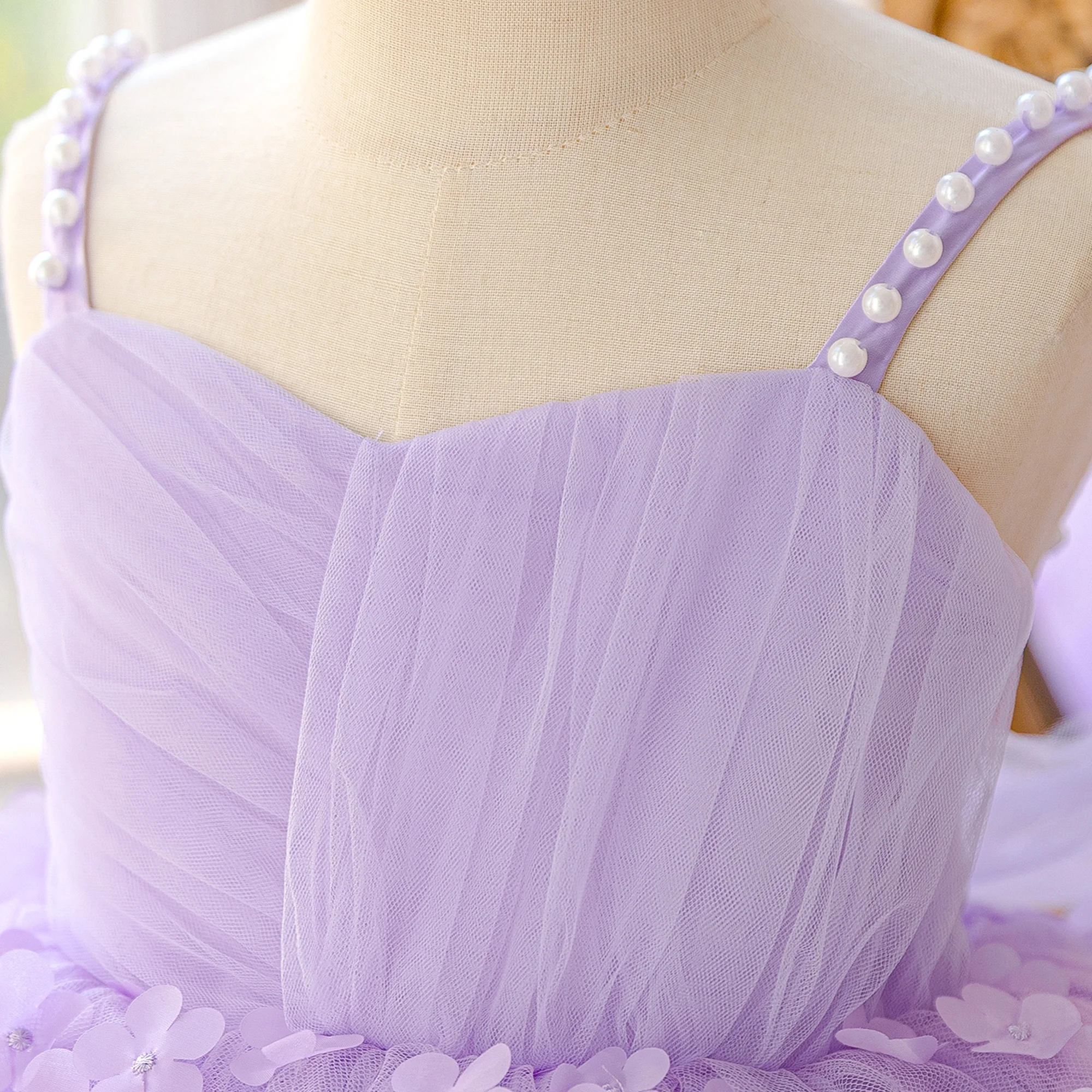 Elegant Flower Party Girls Dress Summer Wedding Bridesmaids Princess Prom Dresses Girl Bow Birthday Baptism Evening Kids Clothes view 5
