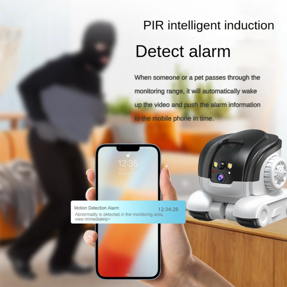 165 HD Degree Rotating Pet Camera with Two Way Talk Function and Night Detection Robot Cameras for Home Security
