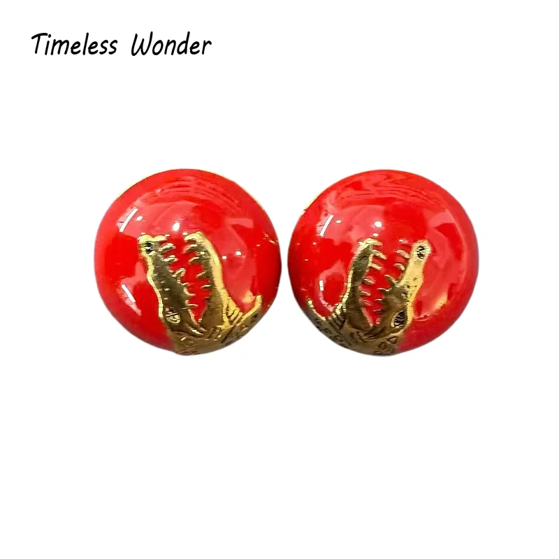 

Вечные эмалевые серьги-гвоздики Timeless Wonder с динозаврами и геометрическим узором, дизайнерские украшения для женщин, милый подарок, винтажный стиль, трендовая модель 5133