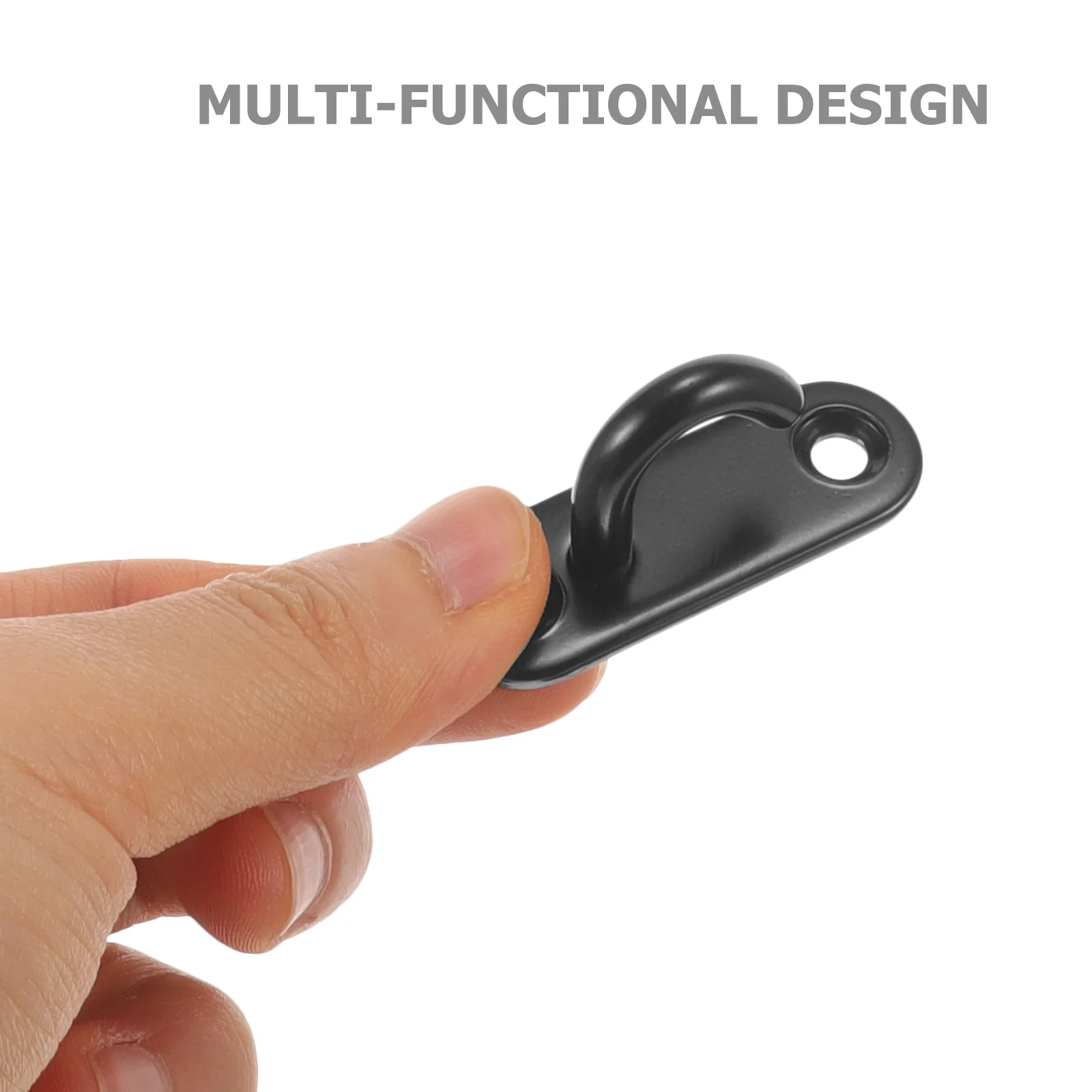 

4pcs U Heavy Duty 304 Stainless Steel Ceiling Hooks Pad Eye Plate Black Door Hook Detachable Ring Hooks Fitness Shaping