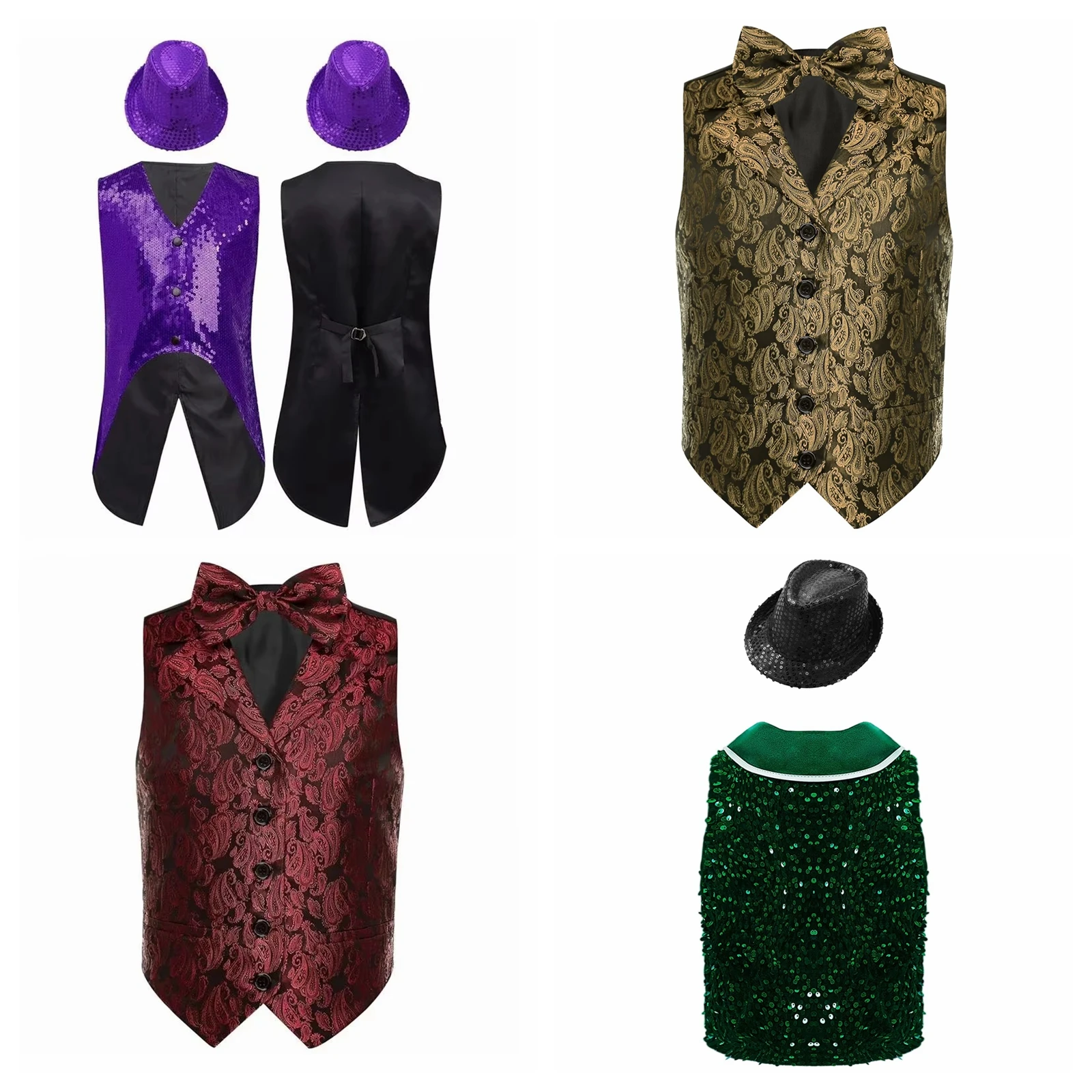 الأطفال ملابس رقص الجاز الصبي سترات حفلة الخصر الاطفال الصبي الترتر مهرجان الموسيقى ملابس الرقص سترات الأداء المرحلة