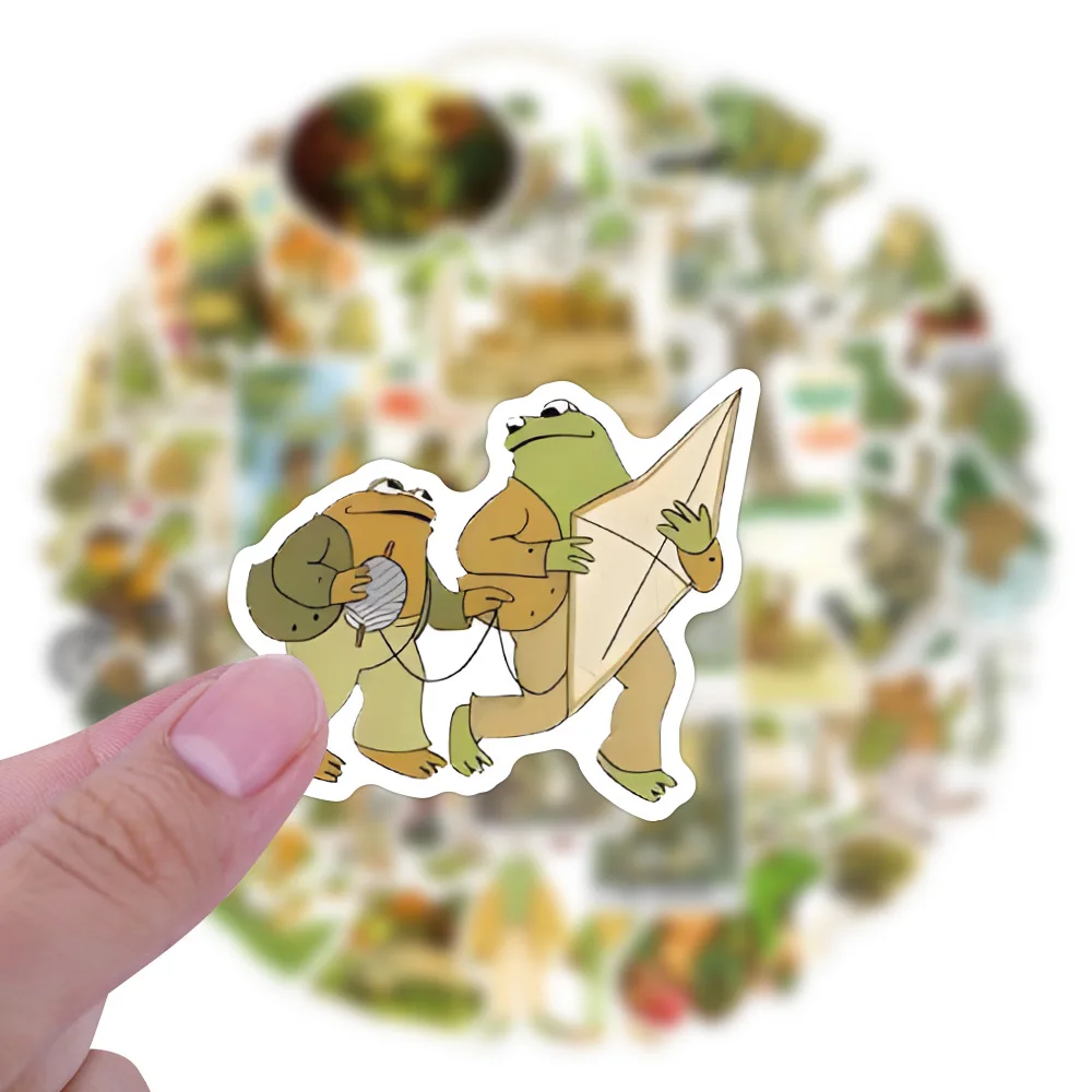 50PCS Readings Frog and Toad Graffiti Stickers DIY Decorative Guitar Skateboard Skateboard Waterproof Decal Children's Toys