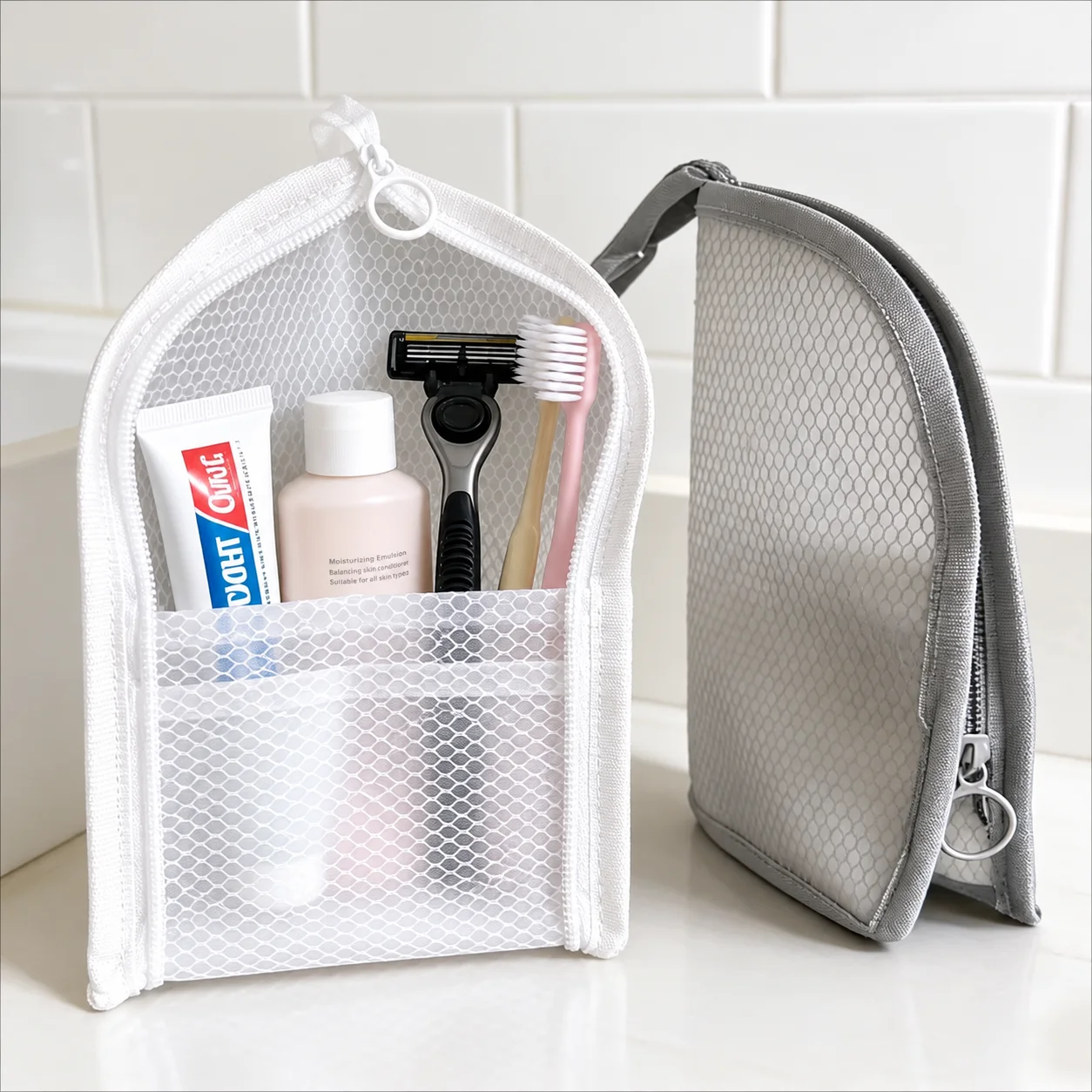 Standing EVA Toiletry Bag Breathable Quick Dry Toothbrush Case Anti Mold Cosmetic Organizer For Travel College Dorm Gym Shower