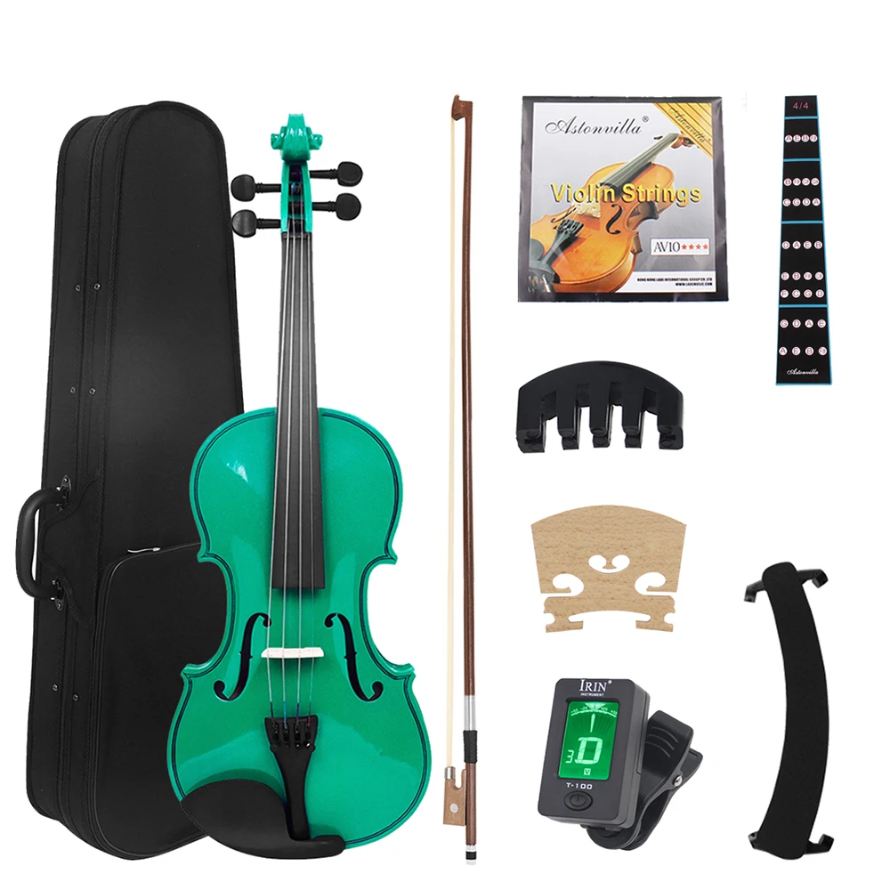 IRIN V-10 4/4 Colorful Violin Solid Wood Violin Set with Case Accessories Professional Stringed Instruments Violin for Practice