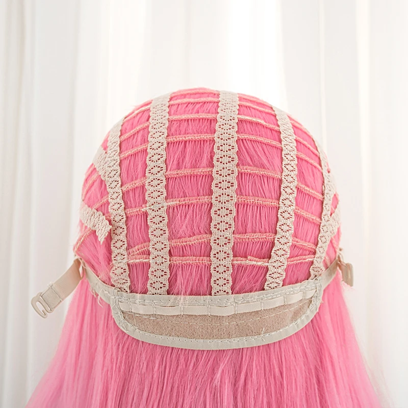 ROLECOS 게임 LOL 향수 보석 아리 코스프레 가발 70cm 핑크 컬러 여성 가발 내열성 합성 머리카락