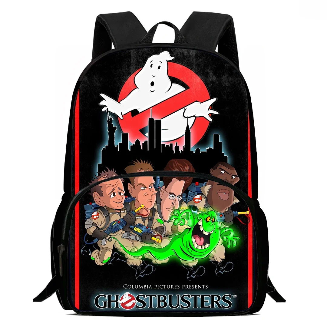 Mochila de 15 pulgadas, bolso escolar de dibujos animados, mochila con estampado de cazafantasmas, bolsas de libros con cremallera aclaradora para niños y niñas, el mejor regalo