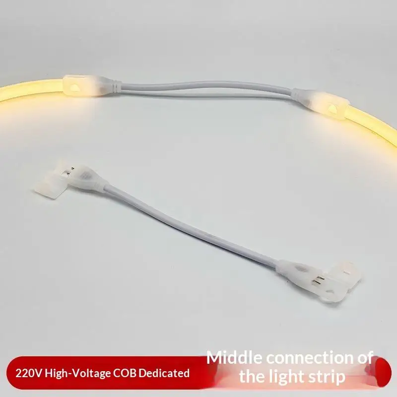2Pin COB LED Strip Connector Extension Cord 2/5Pcs Plug and Play for 220V COB Tape Light Bedroom Ceiling Ambient Lighting