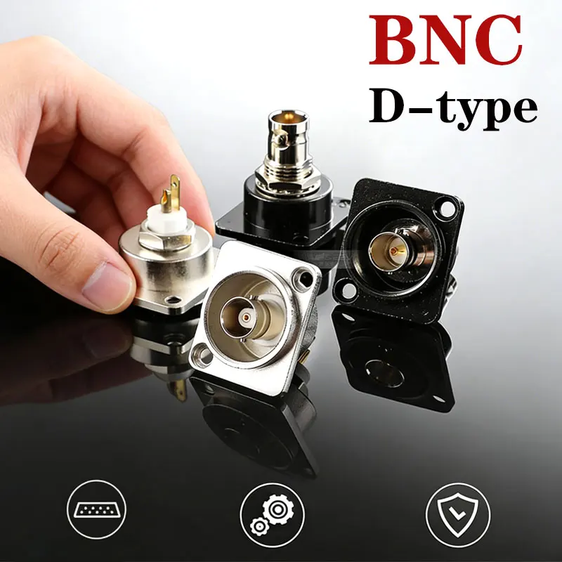 D-type BNC Connector 75 ohm Docking Q9 Female Head 86 Panel Installation BNC Gold-plated Welding SDI Video Coaxial Socket Seat