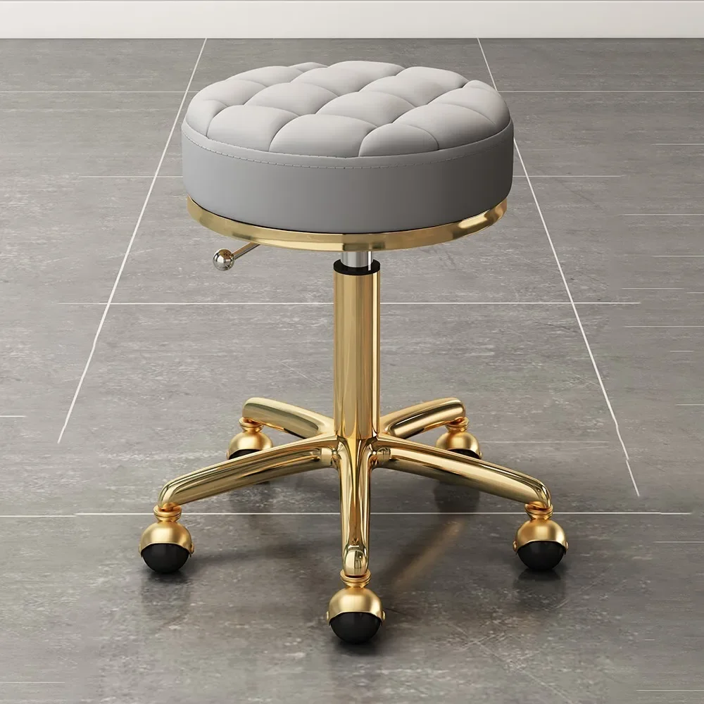 Fashion Swivel Stool Golden Barber Shop Chair Hairdressing Bench Massage Clinic Seat Home Office Salon Furniture