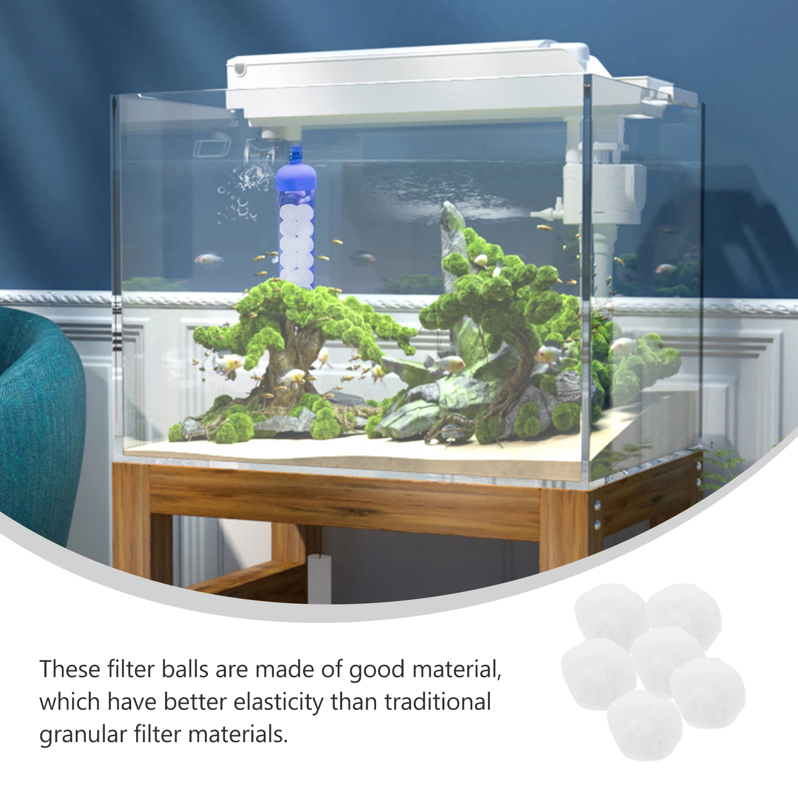 

1 Bag Fiber Ball Filter Media High Strength Lightweight For Water Treatment Pool Filter Balls Aquarium Accessory