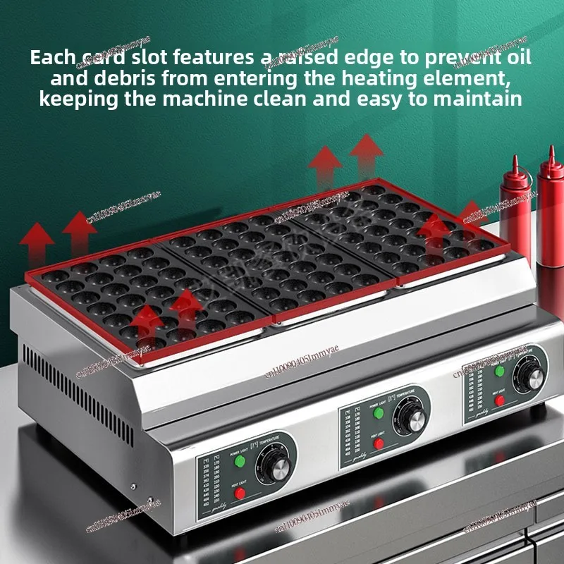 

Octopus Ball Machine for Commercial Stalls Electric Heating Veneer Fish Ball Oven Baking Pan Octopus Ball Machine