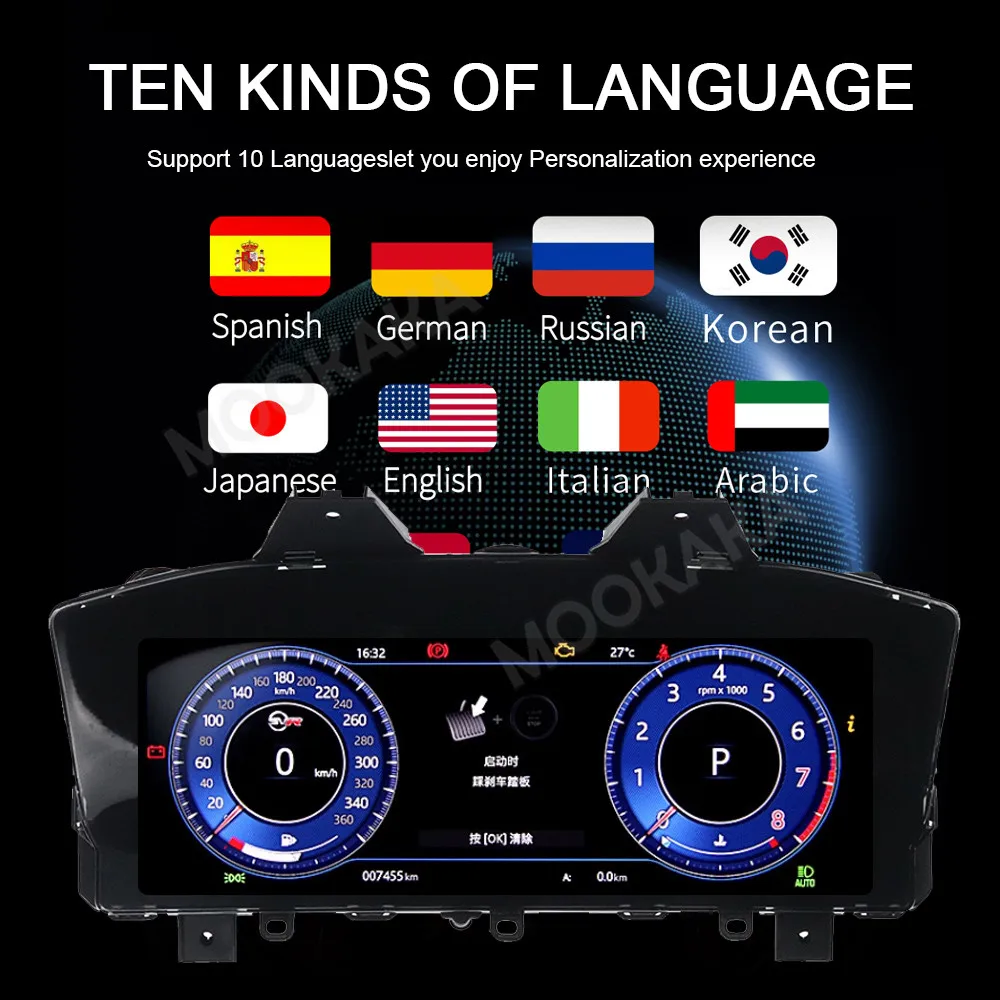 Car Dashboard Digital Cluster For Jaguar XF 2010-2020 LCD Instrument Meter Panel Virtual Cockpit Speedometer Display Head Unit